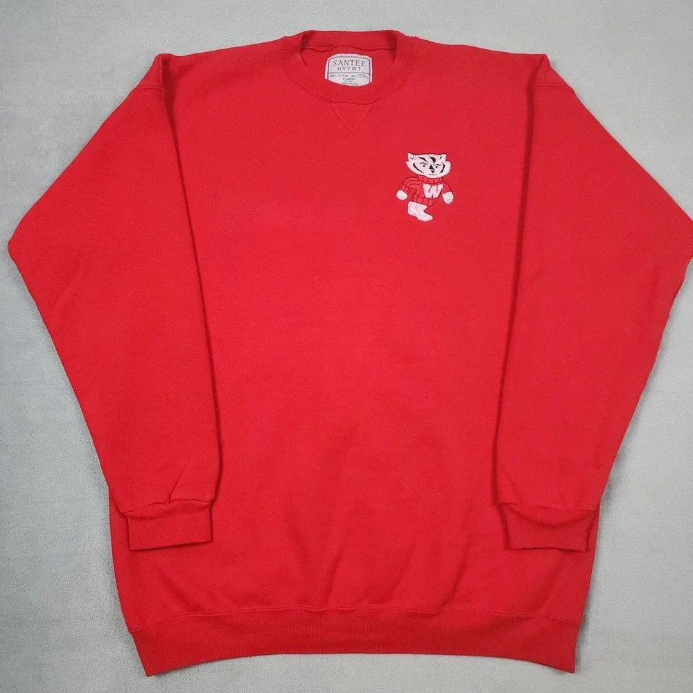 Vintage Wisconsin Badgers Bucky Sweatshirt Mens XL Red Crewneck USA